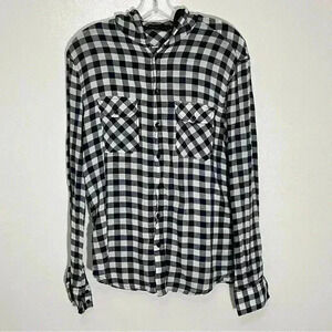 KOTON CASUAL Mens hooded lightweight button down | size medium